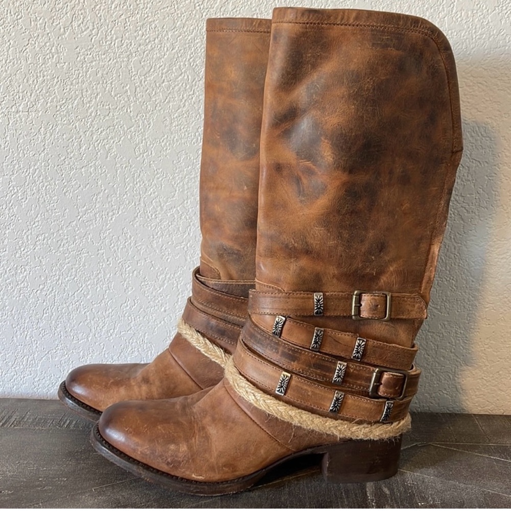 Freebird Drove Leather Distressed Western Cowboy
Hippie Gypsy Boots Size 10